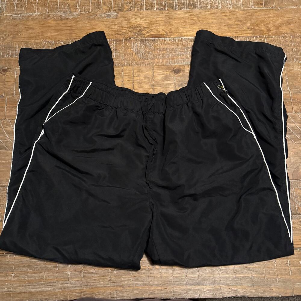 Three Hearts Black Workout Jogger Track Pants Bottoms Lined Exercise Fitness LG